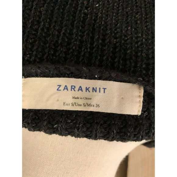 Zara Black Sequin Sweater Womens S - Picture 6 of 7